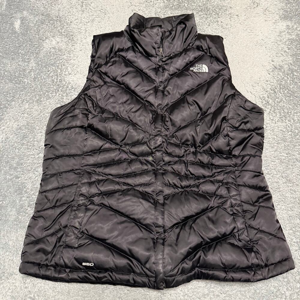 The North Face 550 Down Puffer Vest Jacket Womens XL Black Down Insulated